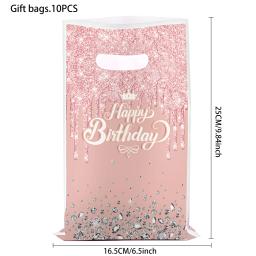 Saco de presente plástico para festa de aniversário, embalagem Popp Pearlescent, caixa de presente de doces infantis, embalagem de banquete, 10-50pcs por lote - Image 3