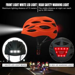Capacetes de bicicleta inteligentes portáteis com luz ajustável brilhante capacetes de ciclismo leves e respiráveis ​​para passeios noturnos - Image 2