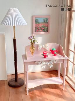Móveis de madeira para crianças, decoração de bonecas, mini armário, mesa de café rosa, presentes para menina - Image 2
