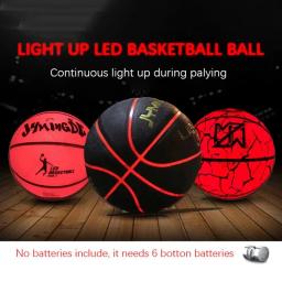 Basquete PU brilhante com luz LED, bola de rua luminosa, brilho no escuro, bola de borracha, tamanho 7 - Image 4
