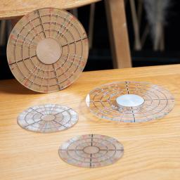 Acrílico Round Array Desenho Linha Régua, Ferramenta De Cerâmica, Gravura De Argila, Marcação Régua, Aparar, Ponto Central, Auxiliar Turntable - Image 2