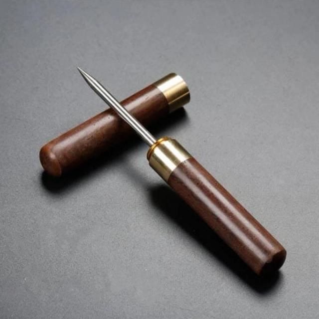 Picareta de Gelo em Aço Inoxidável com Alça de Madeira - Ferramenta Manual Ideal para Esculpir e Triturar Gelo em Casa ou na Barra