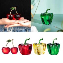 Cristal Chili Cherry Estátua, Ornamento 3D, Decoração do Lar, Acessórios para Sala de Estar, Presente de aniversário para o Amante, Moda - Image 1