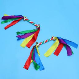 2 pçs adereços de ginástica cheerleader pom pom pompom cheerleading pompons fita design - Image 6
