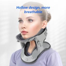 Suporte de pescoço para órtese Colar cervical ajustável Corretor de postura fixável Alinhamento da coluna vertebral de tração, cinta de alongamento - Image 4