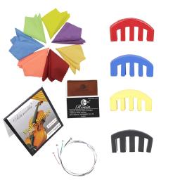 Violino Acessórios Conjunto com Cordas, Econômico Peças, pano de limpeza, Música Ferramentas Instrumento, Mudo, Rosin, Alta Qualidade - Image 1