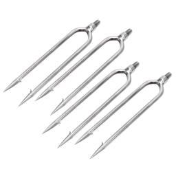 Aço inoxidável Gaff gancho Barb Peixe Lança, 2 pinos, Harpoon Gig, Equipamento de pesca ao ar livre, 4 pcs - Image 1