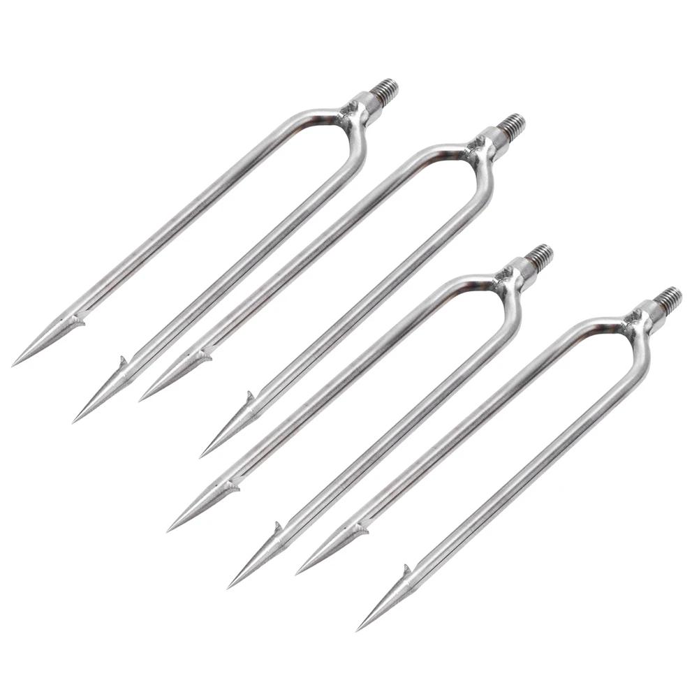 Aço inoxidável Gaff gancho Barb Peixe Lança, 2 pinos, Harpoon Gig, Equipamento de pesca ao ar livre, 4 pcs - Image 1