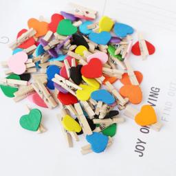 Clipes de madeira coloridos para roupas, Papel fotográfico Peg, Pin Mini Prendedor de roupa, Clipes cartão postal, Home Wedding, Decorações do Dia dos Namorados, 50PCs - Image 3