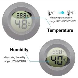 4 pçs mini higrômetro termômetro fahrenheit ou celsius medidor digital lcd monitor sala interna redonda medidor de temperatura umidade - Image 4