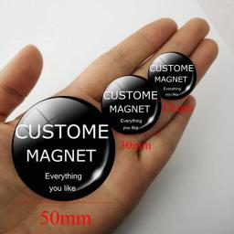 Ímãs magnéticos de vidro personalizado do refrigerador, lembrança, foto, suporte das etiquetas, decoração home, presentes, 25mm, 30mm, 50mm - Image 1