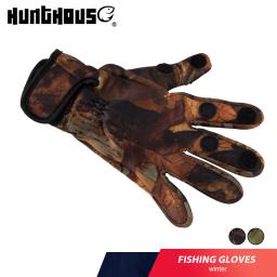Luvas de pesca fitness de neoprene com dois dedos, couro respirável e quente, acessório de pesca de carpa, luvas de inverno - Image 1