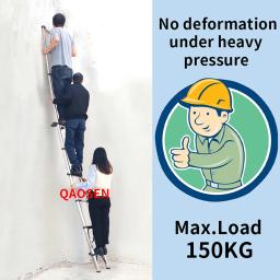 Escada telescópica única de aço inoxidável de 3.9m para escalada em casa Escada dobrável Escadas de engenharia para altura - Image 5