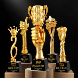 Troféu De Resina Personalizado Para Lembranças De Esportes De Academia, Prêmios De Ouro, Lembrança Banhada A Ouro, Taça De Artesanato, 28 cm, 30cm, 1Pc - Image 3
