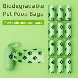 Saco de lixo biodegradável Pet, Sacos De Cocô De Cão, Bulk Biobase Scented Poo Bag, Sacos Degradáveis Cat Waste, Dog Dispenser Presentes, Novo - Image 4