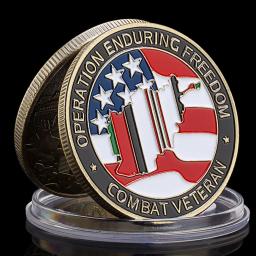 Moeda Comemorativa Colecionável, EUA, Veterano da Guerra do Afeganistão, Challenge Coin, Bronze, Operação Liberdade Duradoura, OEF - Image 1