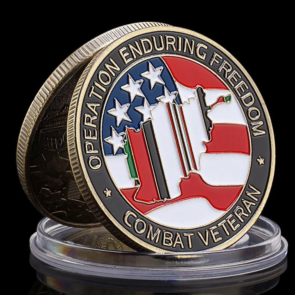 Moeda Comemorativa Colecionável, EUA, Veterano da Guerra do Afeganistão, Challenge Coin, Bronze, Operação Liberdade Duradoura, OEF - Image 1