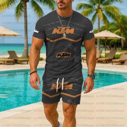 2025 nova camiseta masculina ktm verão leve respirável motocicleta equitação esportes manga curta terno de moda - Image 2