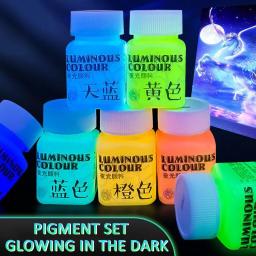Conjunto de tinta acrílica fluorescente luminosa, 58ml, que brilha no escuro, pintado à mão, criativo, faça você mesmo, tecido têxtil, pigmento, materiais de arte - Image 1