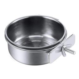 Copos de alimentação de papagaio de aço inoxidável Prato alimentador de pássaros Tigelas removíveis para alimentos Suporte de braçadeira para gaiola Pequenos animais - Image 2