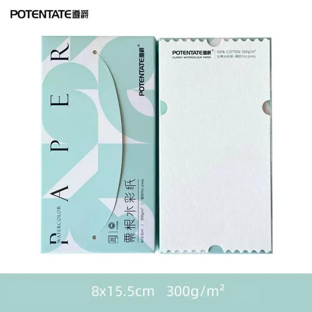 Papel de Pintura Aquarela 100% Algodão 300g com Linhas Finas e Portátil para Bilhetes e Arte