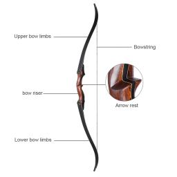 Arco com arco recurvo take-down para adulto direito, prática de tiro ao ar livre, 30-50Ibs, 60" - Image 5