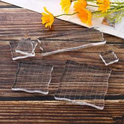 Ferramentas De Estampagem De Acrílico Blocos Conjunto Com Grade, Blocos De Selo Claro, Artesanato De Scrapbooking, Cartões De Agenda Livro, 7 Pcs - Image 2