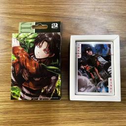 Anime Poker Card Toy, Cartões de Jogo de Tabuleiro, Capa dura, Caixa de Coleção, Ataque Titan, Levi Ackerman, Cosplay, 54pcs - Image 1