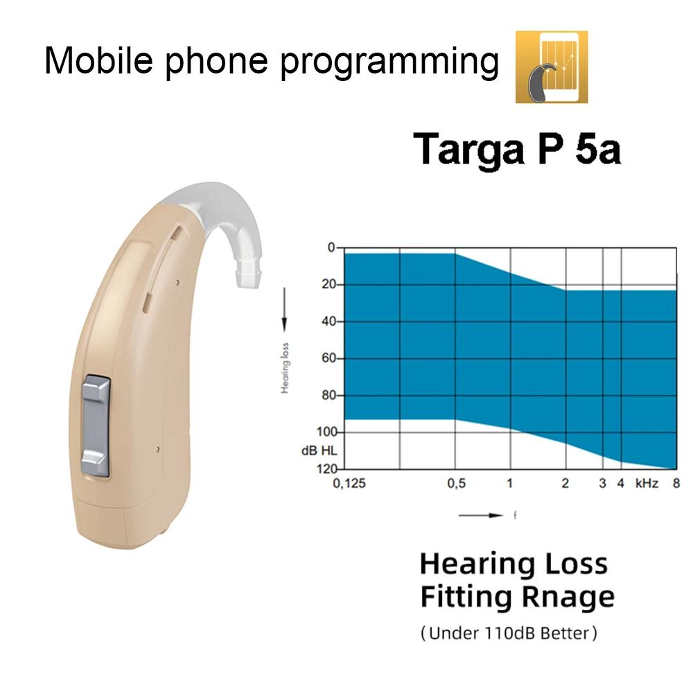 Rexton-Aparelho auditivo de alta potência, ajuste remoto do telefone móvel, programável para surdos graves e Siemens, 8 canais, 120dB - Image 1