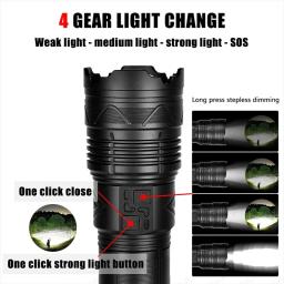 Alta Potência Lanterna LED, Super Brilhante, Tocha De Longo Alcance, Recarregável, Ultra Poderoso, Ao Ar Livre, Tático Lâmpada De Mão, Lanterna De Acampamento - Image 2