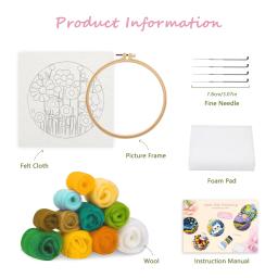 GATYZTORY-DIY Kit De Feltragem De Agulha De Lã, Bordados, Panda, Macacos, Abelhas, Saco De Material De Feltro, Decoração De Casa, Artesanato, Moldura De Pintura Animal - Image 3