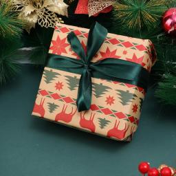 Papel De Embrulho De Presente De Natal, Xmas Tree Elk Print, Papel De Embalagem Kraft, Aniversário, Festa De Casamento, DIY Artesanato Decoração Suprimentos - Image 4