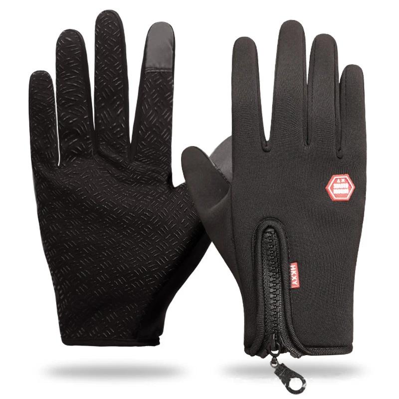 Luvas quentes de esportes touchscreen masculino e feminino, pesca, à prova de respingos, esqui, exército, ciclismo, snowboard, antiderrapante, zíper, inverno - Image 1