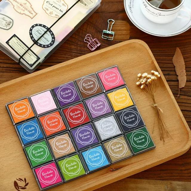 Almofada de Tinta Colorida para Artesanato Vintage: 20 Cores em Selos para Scrapbooking e Decoração DIY para Professores