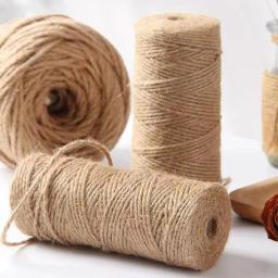 Corda de juta natural para costura, Twine Roll, artesanato de Natal, cabo de juta, fio, casamento, artesanal, DIY, fita do partido, arcos decoração, 2-8mm - Image 3