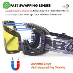 Óculos de esqui magnéticos com lente dupla de mudança rápida uv400 anti-nevoeiro óculos de esqui das mulheres dos homens montanhismo snowboard neve óculos - Image 5