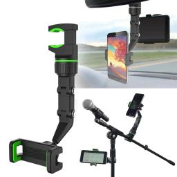 Novo suporte para celular, equipamento com clipe, verde/cinza, montagens de microfone ao vivo, multifuncional, carro, multimodo, worldmuma - Image 1