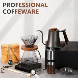Moedor Manual Moinho Panela De Vidro, Conjunto De Café, Gotejador De Filtro, Chaleira Gooseneck, BaristaSet Especializado, Acessórios De Café - Image 1