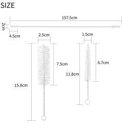 Nylon cerdas limpeza escova conjunto, 3pcs, chifre francês, ferramenta de remoção de poeira, 304 peças de aço inoxidável - Image 3
