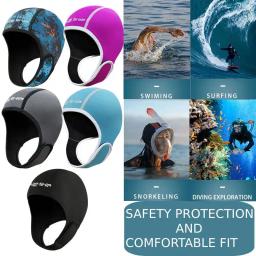 Capuz de mergulho em neoprene para adultos chapéu de surf boné de natação, fato profissional à prova de frio, inverno, 2mm - Image 1
