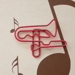 Metal colorido Marcador Clipe de Papel, Guitarra e Violino, Trombone Shaped, Bill Música, 10pcs - Image 5