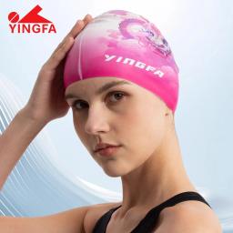 Impresso Silicone Natação Cap, alta dureza, Universal, chapéu impermeável profissional, adequado para homens e mulheres - Image 3