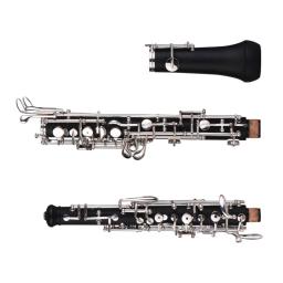 Chaves prateadas estilo semiautomático, profissional Oboé C Key instrumento de sopro com luvas Oboé Reed, bolsa de couro estojo - Image 5