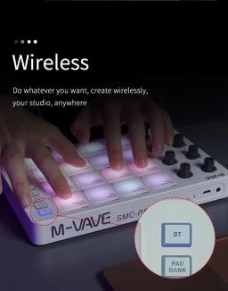 M-Vave SMC-PAD LaunchPad, Design Controlador Portátil, MIDI Sem fio Bateria Recarregável, 16 RGB - Image 5