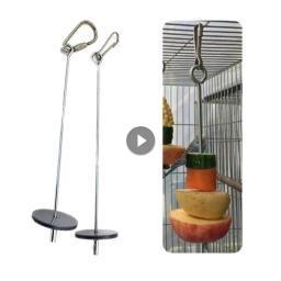 Garfo de frutas de aço inoxidável para espeto vegetal, brinquedo do pássaro, lança pendurado titular, papagaio de estimação, periquito, garfo de alimentação de carne - Image 1