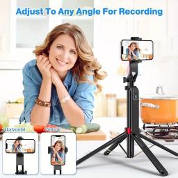 Tripé de câmera portátil com controle remoto sem fio, gravação e transmissão ao vivo, rotação 360 ° - Image 5