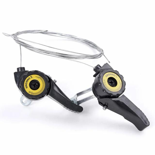 Shifter Universal para Mountain Bike com Cabo Gatilho - Alavanca de Velocidade e Acessórios de Montagem em Alta Qualidade (2 Peças)