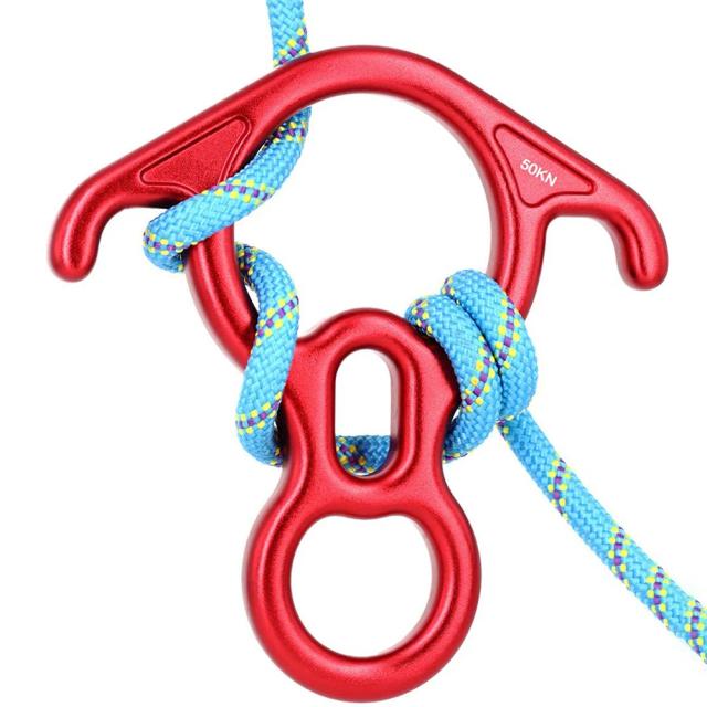 Dispositivo Descensor Belay 50KN: Alta Resistência e Frenagem Superior para Resgate em Escalada