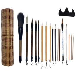 Caligrafia chinesa pincéis para pintura e escrita, japonês kanji japonês sumi, conjunto de 19 peças - Image 1