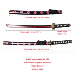 Anime Zoro Katana Cosplay Espada, Cosplay Armas, Brinquedo De Madeira, Enma, Roxo, Yubashiri, Presentes de Halloween, Unisex, 80cm, 31.5" - Image 4